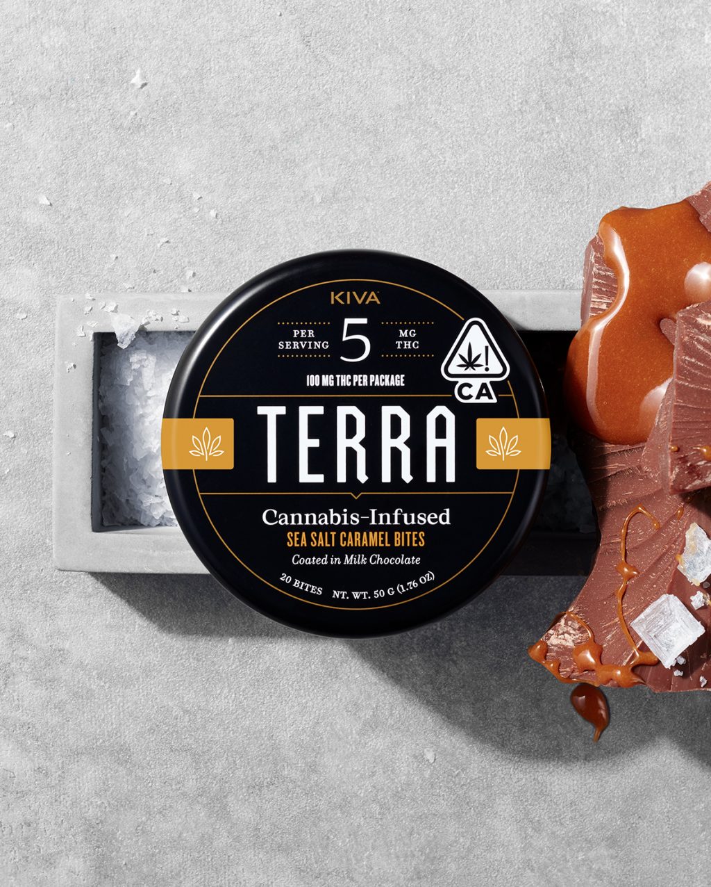 Terra Chocolate Sea Salt Caramel Cannabis Edibles Kiva Confections