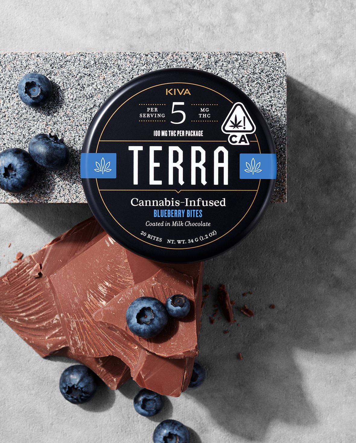 Terra ChocolateCovered Blueberry Cannabis Edibles Kiva Confections