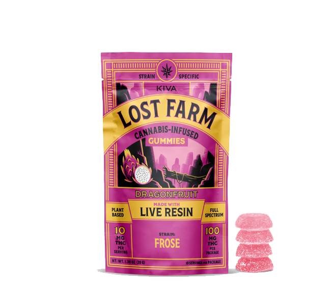 10mg Dragonfruit x Frose Lost Farm Cannabis Gummy Edibles | Kiva